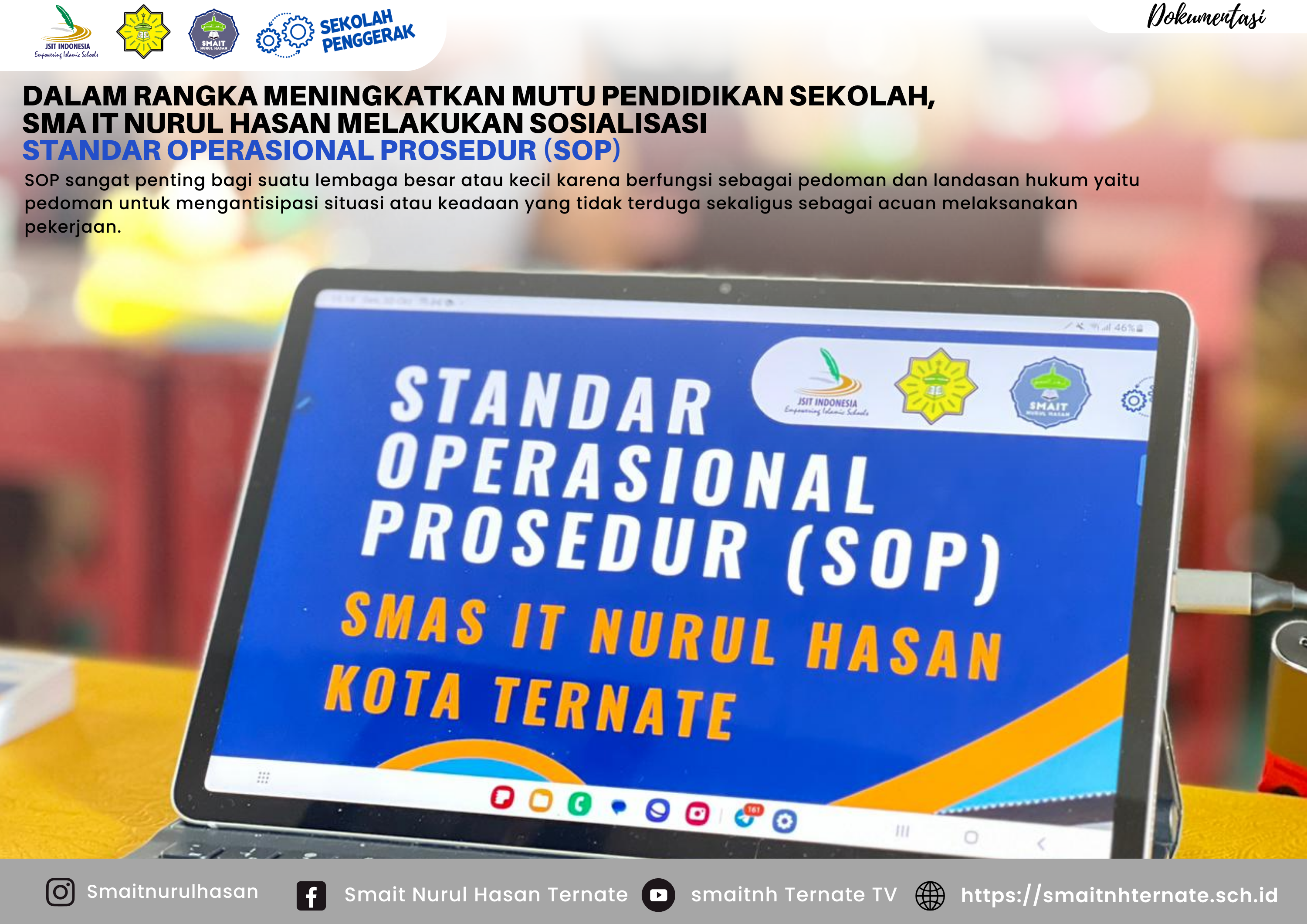 Sosialisasi SOP SMA IT Nurul Hasan Ternate